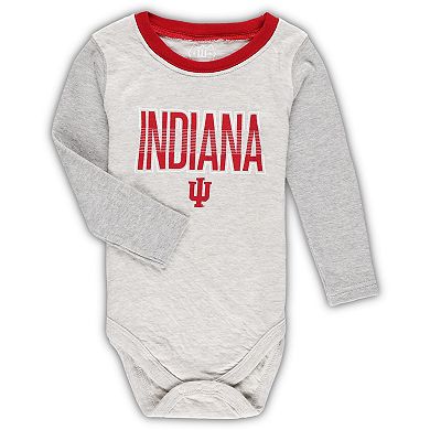 Infant Wes & Willy Heather Gray Indiana Hoosiers Jie Jie Long Sleeve Bodysuit & Pants Set