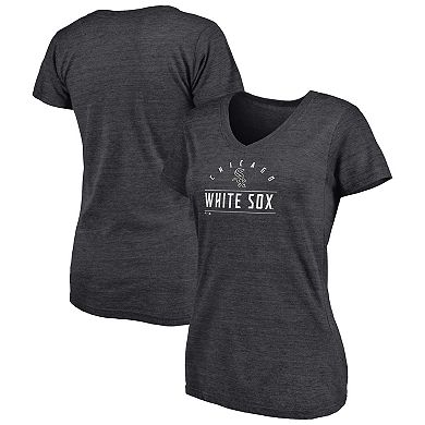 Women's Fanatics Branded Heather Charcoal Chicago White Sox League Leader V-Neck T-Shirt