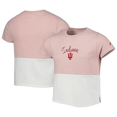 Girls Youth League Collegiate Wear Pink Indiana Hoosiers Colorblocked T-Shirt