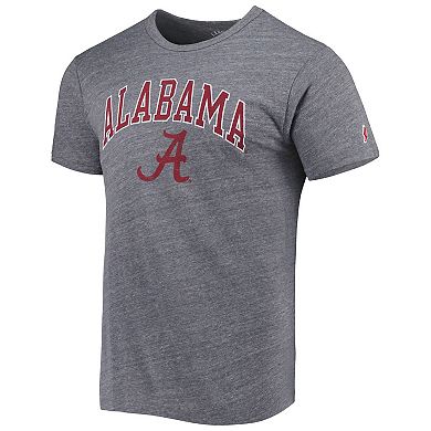 Men's League Collegiate Wear Heather Gray Alabama Crimson Tide 1965 Arch Victory Falls Tri-Blend T-Shirt