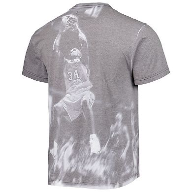 Men's Mitchell & Ness Shaquille O'Neal Gray Los Angeles Lakers Above The Rim Sublimated T-Shirt