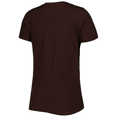Women's New Era Brown Cleveland Browns Ink Dye Sideline V-Neck T-Shirt