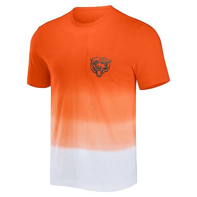 Men's NFL x Darius Rucker Collection by Fanatics Orange/White Chicago Bears Dip Dye Pocket T-Shirt
