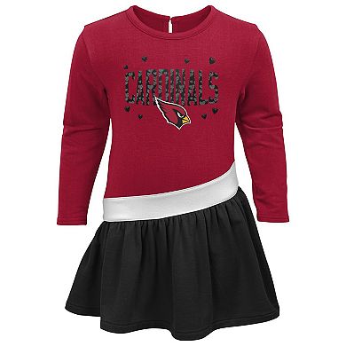 Girls Infant Cardinal/Black Arizona Cardinals Heart to Heart Jersey Tri-Blend Dress