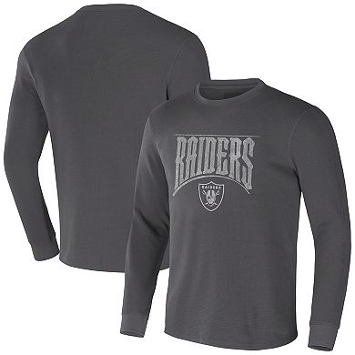 Men's NFL x Darius Rucker Collection by Fanatics Charcoal Las Vegas Raiders Long Sleeve Thermal T-Shirt