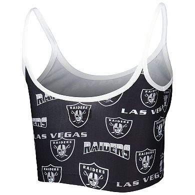Women's Concepts Sport  Black Las Vegas Raiders Breakthrough Allover Knit Lounge Bralette