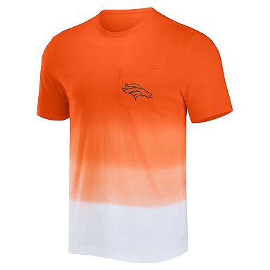 Men's NFL x Darius Rucker Collection by Fanatics Orange/White Denver Broncos Dip Dye Pocket T-Shirt