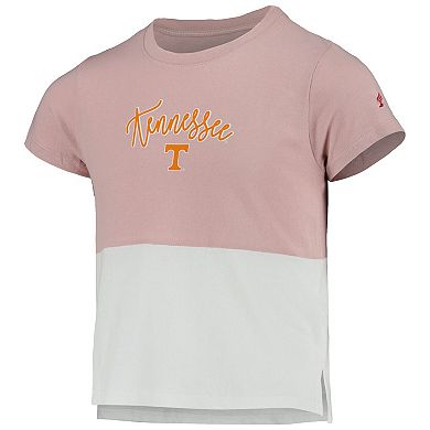 Girls Youth League Collegiate Wear Pink Tennessee Volunteers Colorblocked T-Shirt
