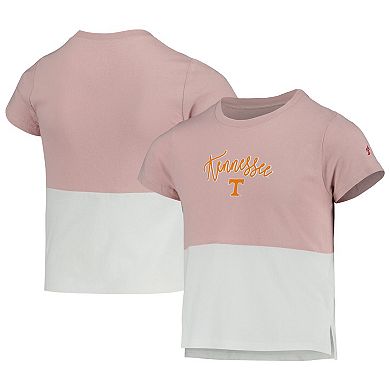 Girls Youth League Collegiate Wear Pink Tennessee Volunteers Colorblocked T-Shirt
