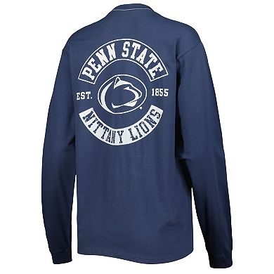 Women's League Collegiate Wear Navy Penn State Nittany Lions Oversized Pocket Long Sleeve T-Shirt