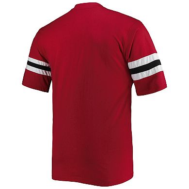 Men's Red Tampa Bay Buccaneers Big & Tall Arm Stripe T-Shirt