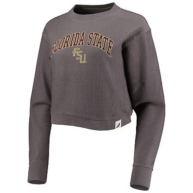 Women's League Collegiate Wear Gray Florida State Seminoles Classic Campus Corded Timber Sweatshirt