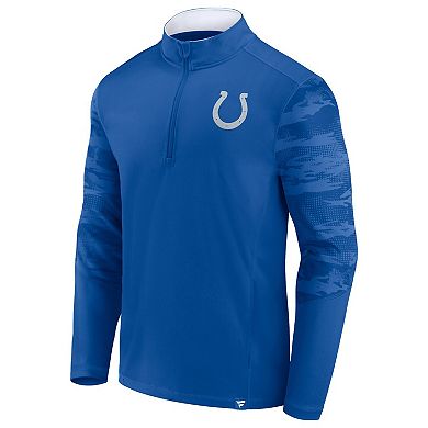 Men's Fanatics Branded Royal Indianapolis Colts Ringer Quarter-Zip Jacket