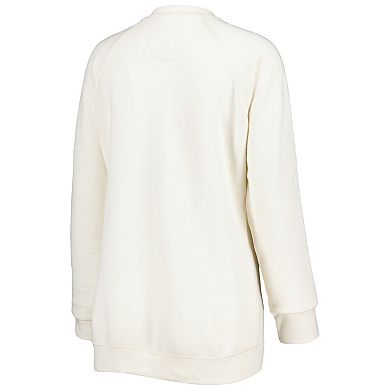 Women's Pressbox Cream Oklahoma Sooners Old Standard Pennant Knobi Raglan Pullover Sweatshirt