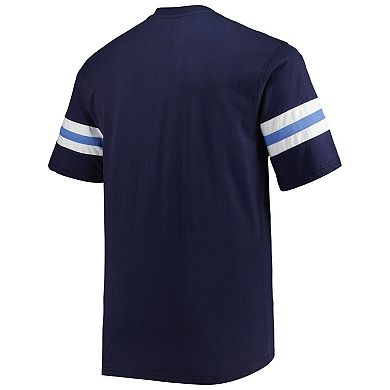 Men's Navy Tennessee Titans Big & Tall Arm Stripe T-Shirt