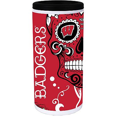 Wisconsin Badgers Dia Stainless Steel 12oz. Slim Can Cooler