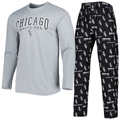 Men's Concepts Sport Black/Gray Chicago White Sox Breakthrough Long Sleeve Top & Pants Sleep Set