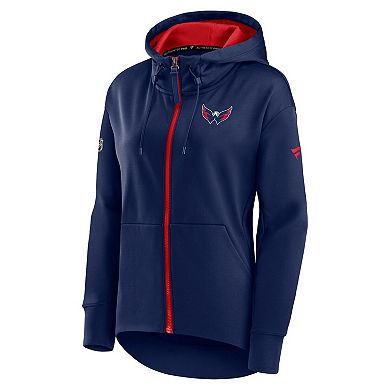 Women's Fanatics Branded Navy Washington Capitals Authentic Pro Rink Full-Zip Hoodie