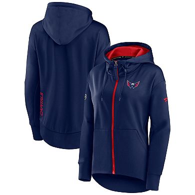 Women's Fanatics Branded Navy Washington Capitals Authentic Pro Rink Full-Zip Hoodie