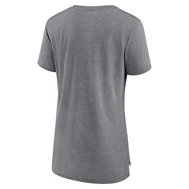 Women's Fanatics Branded Heathered Gray Brooklyn Nets True Classics Tri-Blend T-Shirt