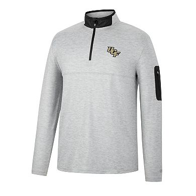 Men's Colosseum Heathered Gray/Black UCF Knights Country Club Windshirt Quarter-Zip Jacket