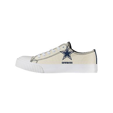 Women's FOCO Cream Dallas Cowboys Low Top Canvas Shoes