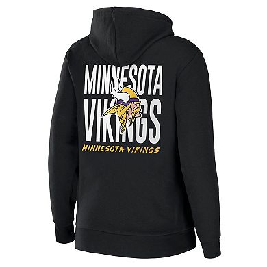 Women's WEAR by Erin Andrews Black Minnesota Vikings Sponge Fleece Full-Zip Hoodie