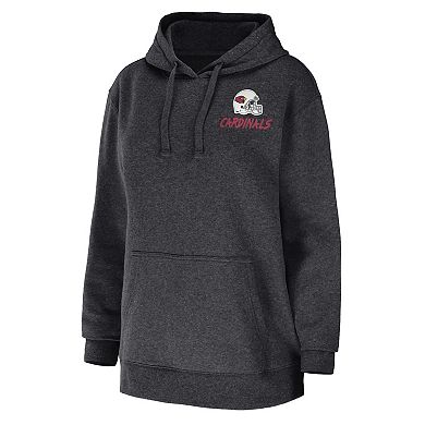 Women's WEAR by Erin Andrews Heather Charcoal Arizona Cardinals Fleece Pullover Hoodie