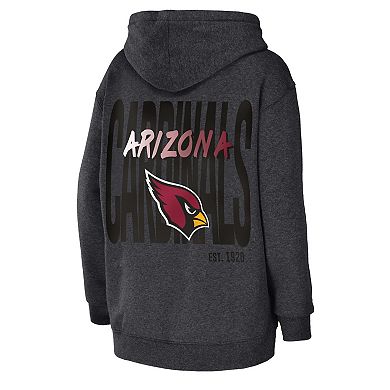 Women's WEAR by Erin Andrews Heather Charcoal Arizona Cardinals Fleece Pullover Hoodie