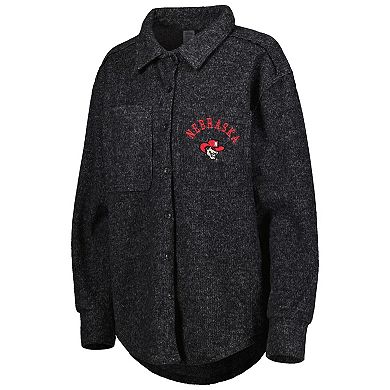 Women's Gameday Couture Black Nebraska Huskers Switch It Up Tri-Blend Button-Up Shacket