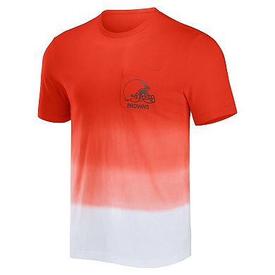 Men's NFL x Darius Rucker Collection by Fanatics Orange/White Cleveland Browns Dip Dye Pocket T-Shirt