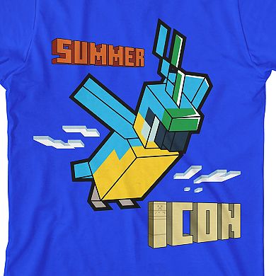 Boys 8-20 Minecraft Parrot with Summer Icon Graphic Tee