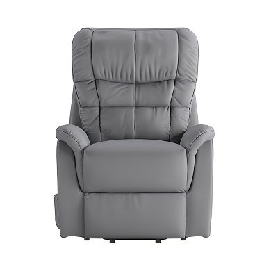 Emma and Oliver LeatherSoft Remote Powered Lift Recliner for Elderly