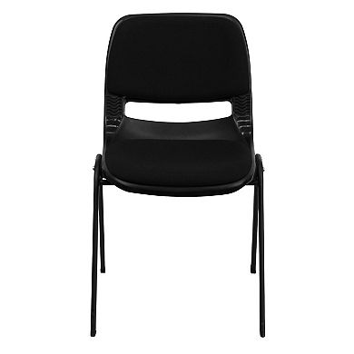 Emma and Oliver Black Padded Ergonomic Shell Student Stack Chair - Classroom / Guest Chair