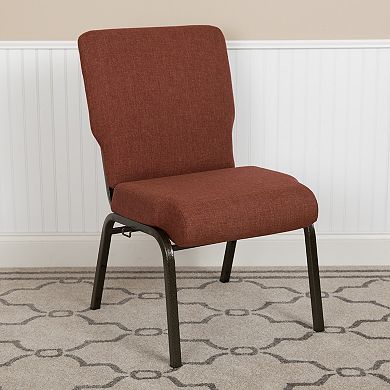 Emma and Oliver Stacking Auditorium Chair with 20.5" Seat - Cinnamon Fabric/Gold Vein Frame