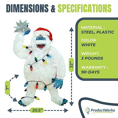 Productworks 32 Inch Bumble Pre-lit Christmas Yard Ornament Holiday Decoration