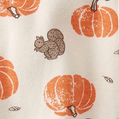 Baby Little Planet by Carter's Pumpkin & Squirrel Print 2-Way Zip Sleep & Play