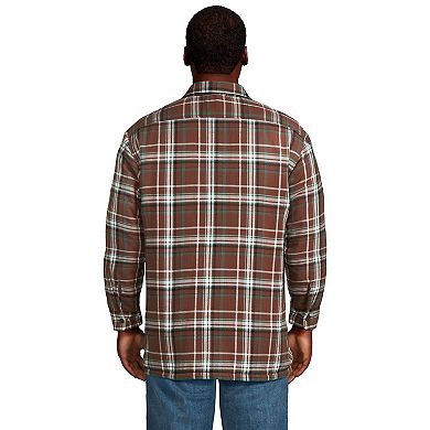 Big & Tall Lands' End Flannel Sherpa-Lined Shirt Jacket