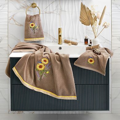 Linum Home Textiles Turkish Cotton Girasol 4-piece Embellished Towel Set