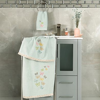 Linum Home Textiles Turkish Cotton Mariposa 2-piece Embellished Bath Towel Set