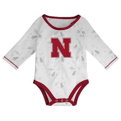 Newborn & Infant Scarlet/White Nebraska Huskers Dream Team Long Sleeve Bodysuit Hat & Pants Set