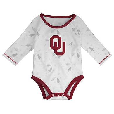 Newborn & Infant Crimson/White Oklahoma Sooners Dream Team Long Sleeve Bodysuit Hat & Pants Set