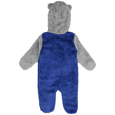 Newborn and Infant Royal/Gray Toronto Blue Jays Game Nap Teddy Fleece Bunting Full-Zip Sleeper