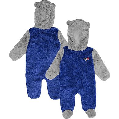Newborn and Infant Royal/Gray Toronto Blue Jays Game Nap Teddy Fleece Bunting Full-Zip Sleeper