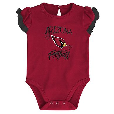 Newborn & Infant Cardinal/Black Arizona Cardinals Too Much Love Two-Piece Bodysuit Set