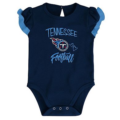 Newborn & Infant Navy/Light Blue Tennessee Titans Too Much Love Two-Piece Bodysuit Set