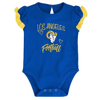 Newborn & Infant Royal/Gold Los Angeles Rams Too Much Love Two-Piece Bodysuit Set