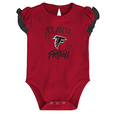 Newborn & Infant Red/Black Atlanta Falcons Too Much Love Two-Piece Bodysuit Set