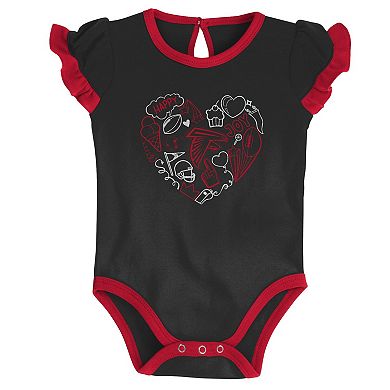 Newborn & Infant Red/Black Atlanta Falcons Too Much Love Two-Piece Bodysuit Set