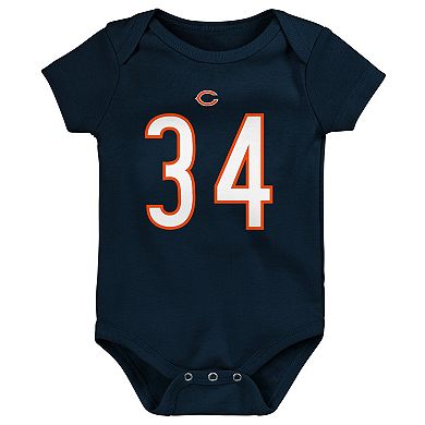 Newborn & Infant Mitchell & Ness Walter Payton Navy Chicago Bears Retro Name & Number Bodysuit